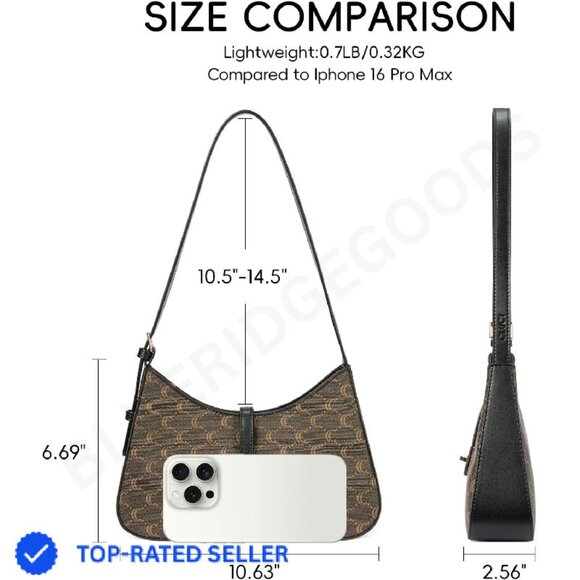 Women's Hobo Bag Chic Vegan Leather Crossbody Purse with Adjustable Strap - Picture 3 of 4